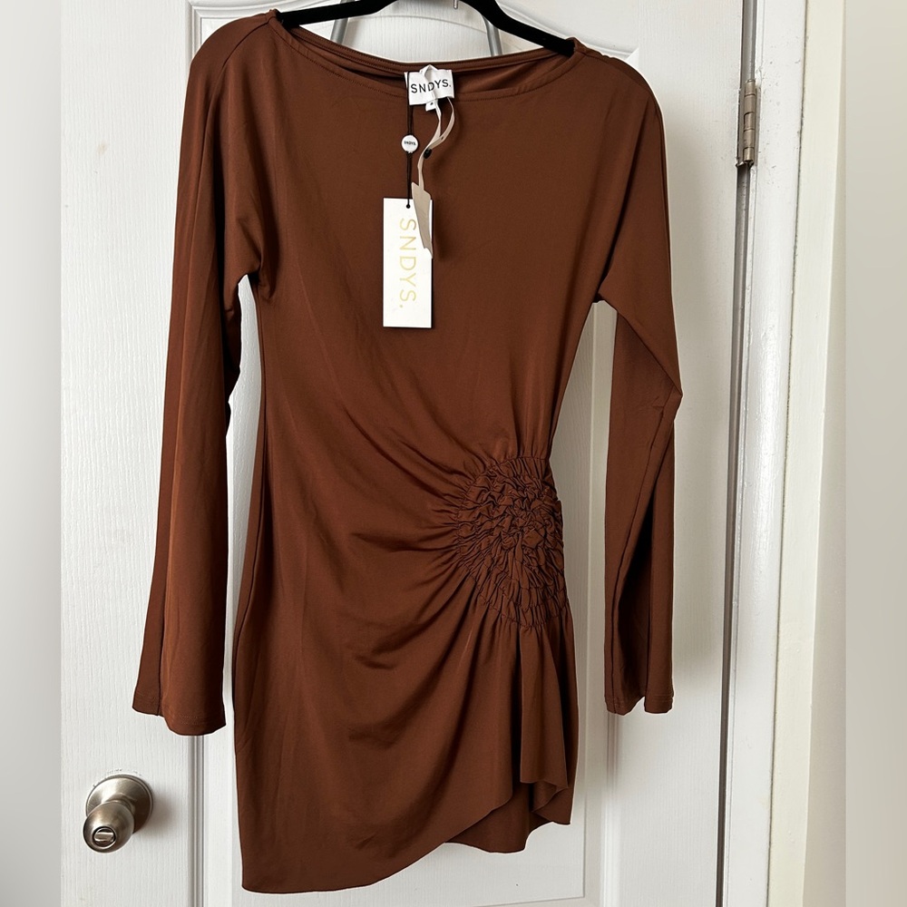 SNDYS Olividae Mini Dress in Mocha Small NWT